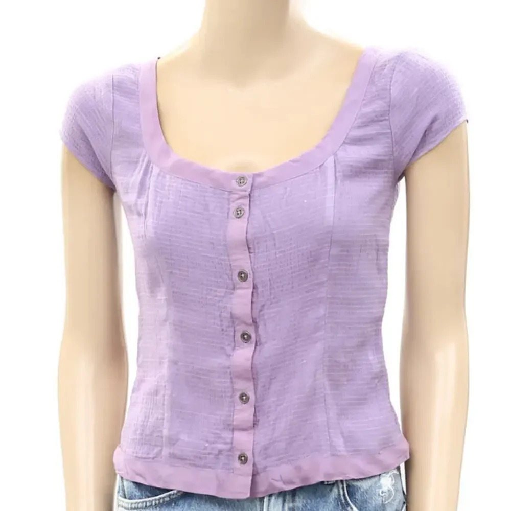 Free People Time With You Corset Shirt Blouse Top, NWOT